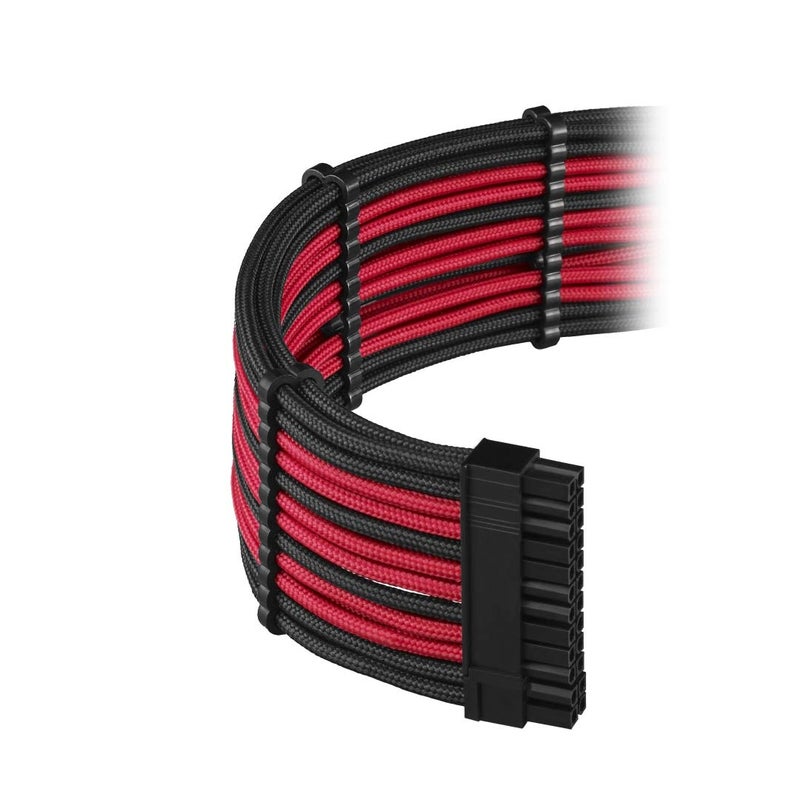 CableMod E-Series Pro ModFlex Sleeved Cable Kit for EVGA G/G+ / P/P+ / T (Black + Red) - Image 2